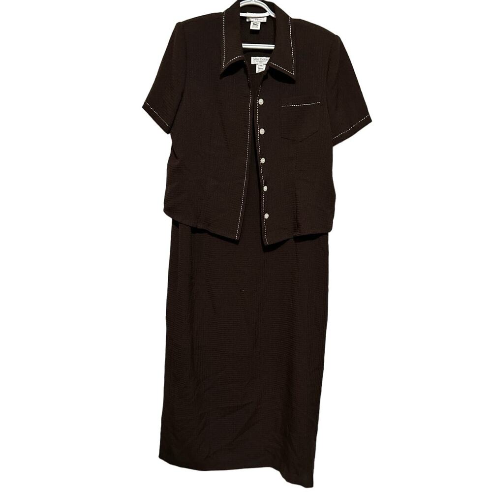 Miss Dorby Women's Brown Dress Size 16 Button Front Brown Jacket‎ Size 14